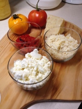 Cheeses and peppers